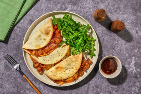 Bacon & Beef Cheeseburger Inspired Quesadillas