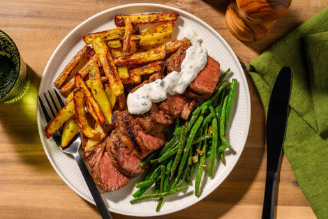 Sommerens grillede biff og estragonaioli