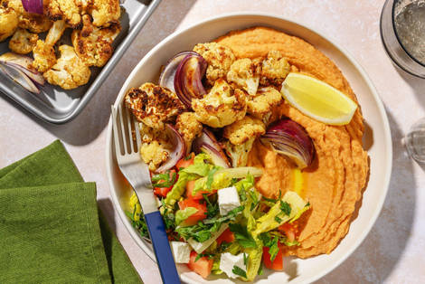 Röst-Blumenkohl mit Butterbohnen-Hummus