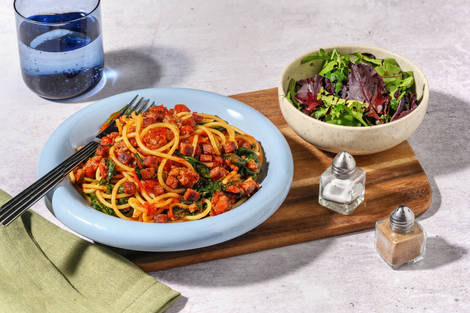 No-Chop Chorizo Spag Bol