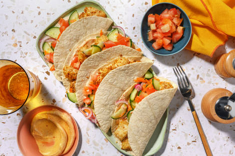 Taco's met krokant gebakken vis