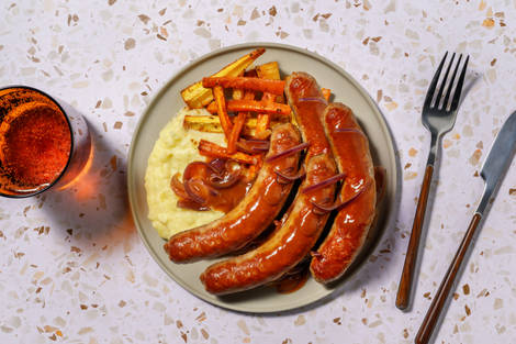 Double Cumberland Sausages and Mash