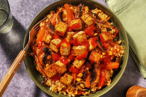 Piri-Piri-Tofu mit Portobello und Paprika