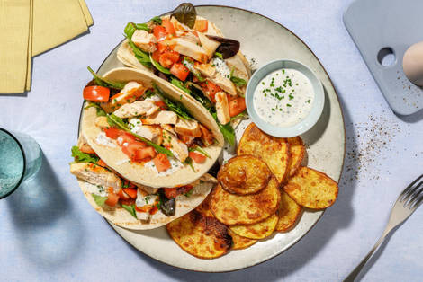 Wraps au poulet bio au miel et à l’ail