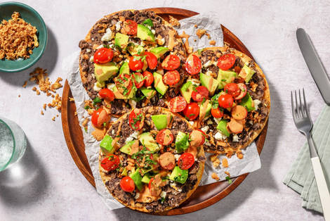 Tostadas aux haricots noirs