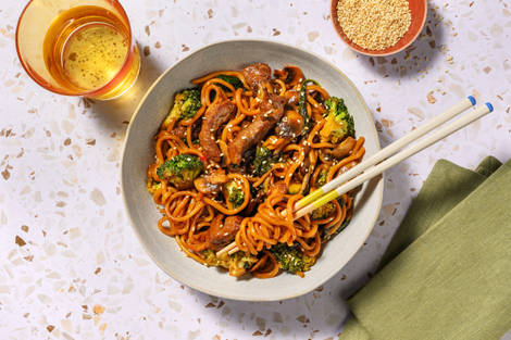 Express Sweet Chilli Beef & Prawn Noodle Stir-Fry