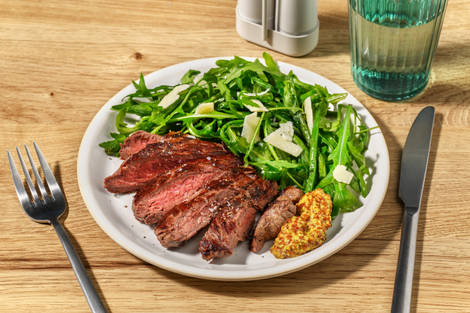 Charred Beef, Prawns & Balsamic Green Bean Salad