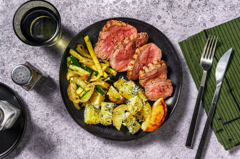 Chargrilled Beef & Dill-Parsley Potatoes