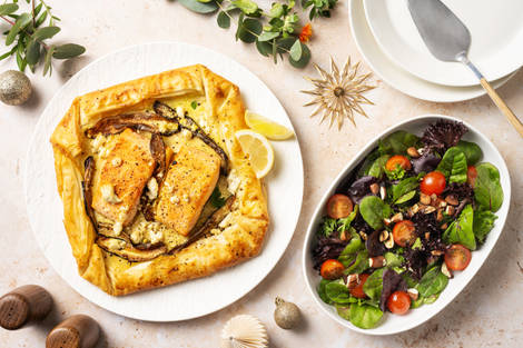 Salmon & Cheesy Potato-Stuffed Galette