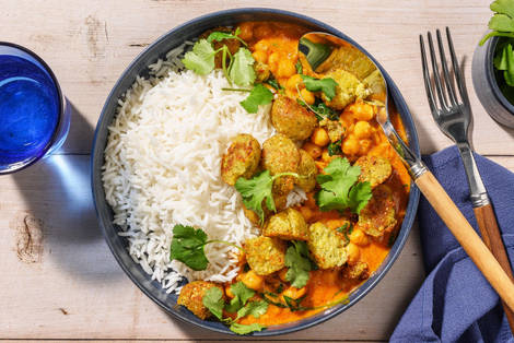 Chana masala avec falafels croustillants