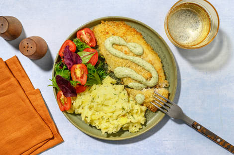 Crumbed Basa & Crushed Dill Potatoes
