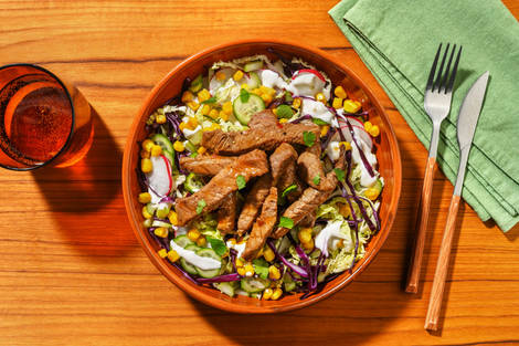 Super Quick Thai Beef & Rainbow Slaw