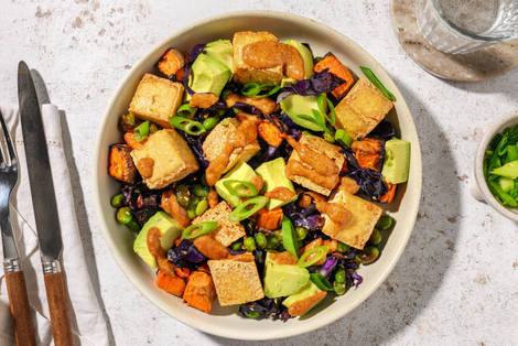 Carb Smart Shrimp and Tofu-Sweet Potato Bowls