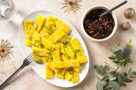 Golden Baked Parmesan Polenta Slice