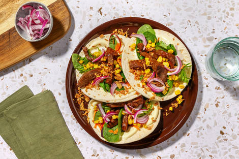 Asian-Style Beef Tacos & Pickled Onion
