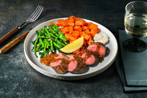 Honey-Mustard Glazed Lamb Backstrap