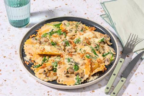 SuperQuick Creamy Butternut Squash-and-Chicken Ravioli
