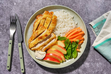 Crumbed Pork Dippers & Mixed Veggie Plate