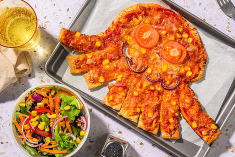 Mais- og bacon blekksprutpizza