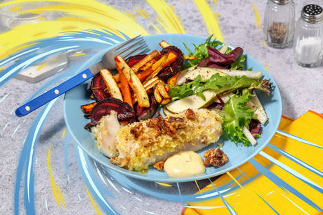 Magisk valnötspanerad fisk