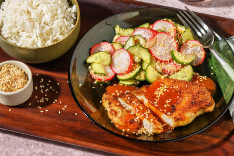 Tonkatsu Style Crispy Pork Steaks and Rice
