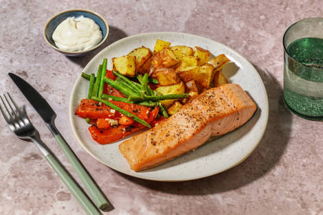 Caribbean Jerk Inspired Salmon Traybake