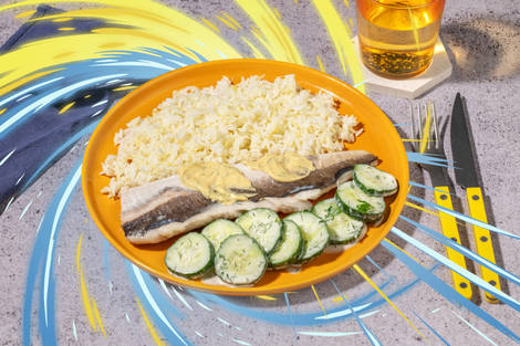 Fischfilet mit cremiger Lawinen-Soße inspiriert von Shnebedeck