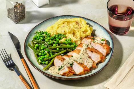 Gammon and Creamy Parsley Mustard Sauce