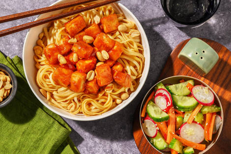 Sprød tofu i sweet chili-glaze