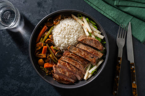 Koreansk steak i 'ganjang'-sauce