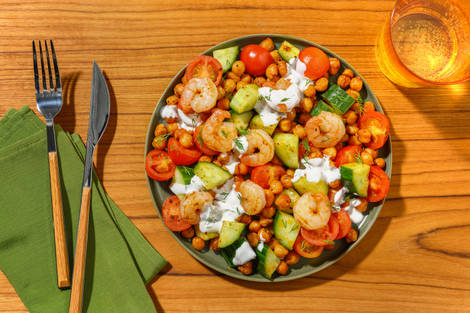 Insalata tiepida di mazzancolle e ceci