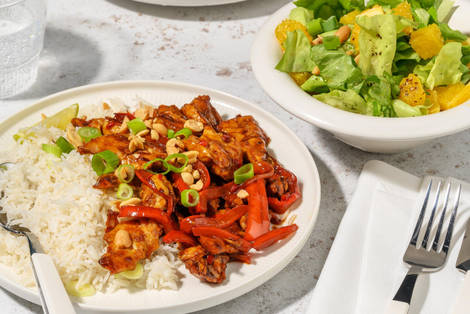 Plantaardige kipbowl met teriyakisaus