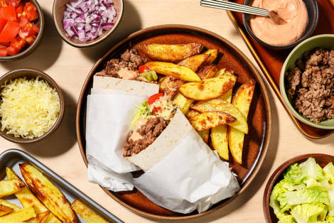 Cheeseburgarwraps på nötfärs | Gör din egen