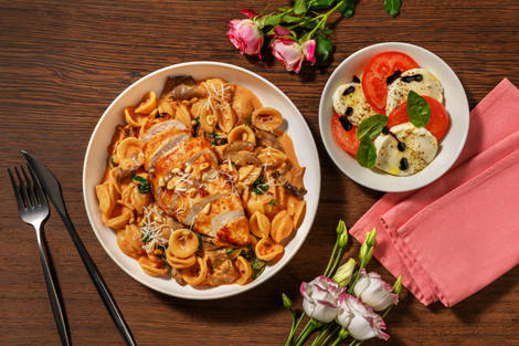 Marry me chicken pasta and creamy oyster mushroom sauce