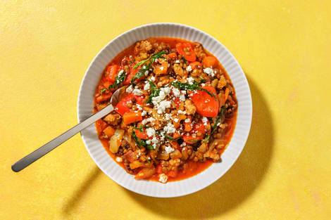 Rask italiensk svinekjøtt- og linsesuppe