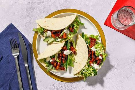 No Fuss Hoisin Plant-Based Crumbed Chick'n  & Cos Salad Tacos