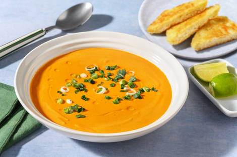 Thai Spiced Butternut Squash Soup with Prawns