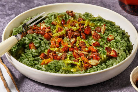 Risotto estivo ai fiori di zucca e alici sott'olio