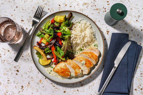 Saftig kylling og cremet pandesauce