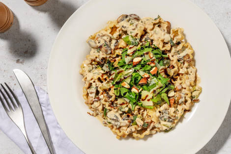 Romige mafaldine met Grana Padano en rucola