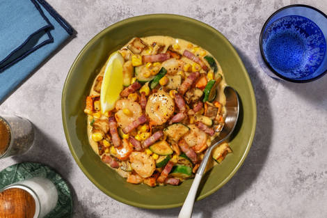 Cajun Style Prawn, Bacon and Corn Chowder