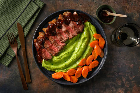 Entrecot de ternera con salsa dulce de chalota