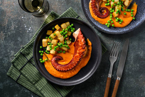 Pulpo con parmentier de sobrasada