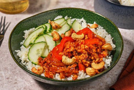 Bowl à la Kung Pao met kipgehakt