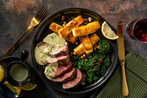 Tagliata di manzo e fonduta al Gorgonzola Dop