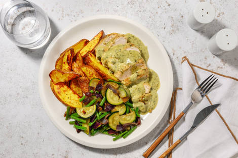 Kalkoenfilet in basilicumroomsaus