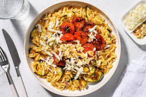 Orzo met courgette en geitenkaas