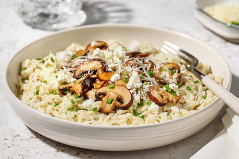Geitenkaasrisotto met truffelolie