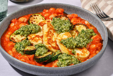 Italienischer Bohneneintopf mit Bio-Halloumi