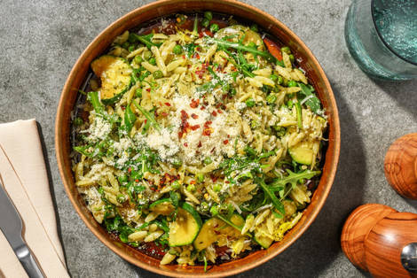 Super Green Pesto Orzo Salad
